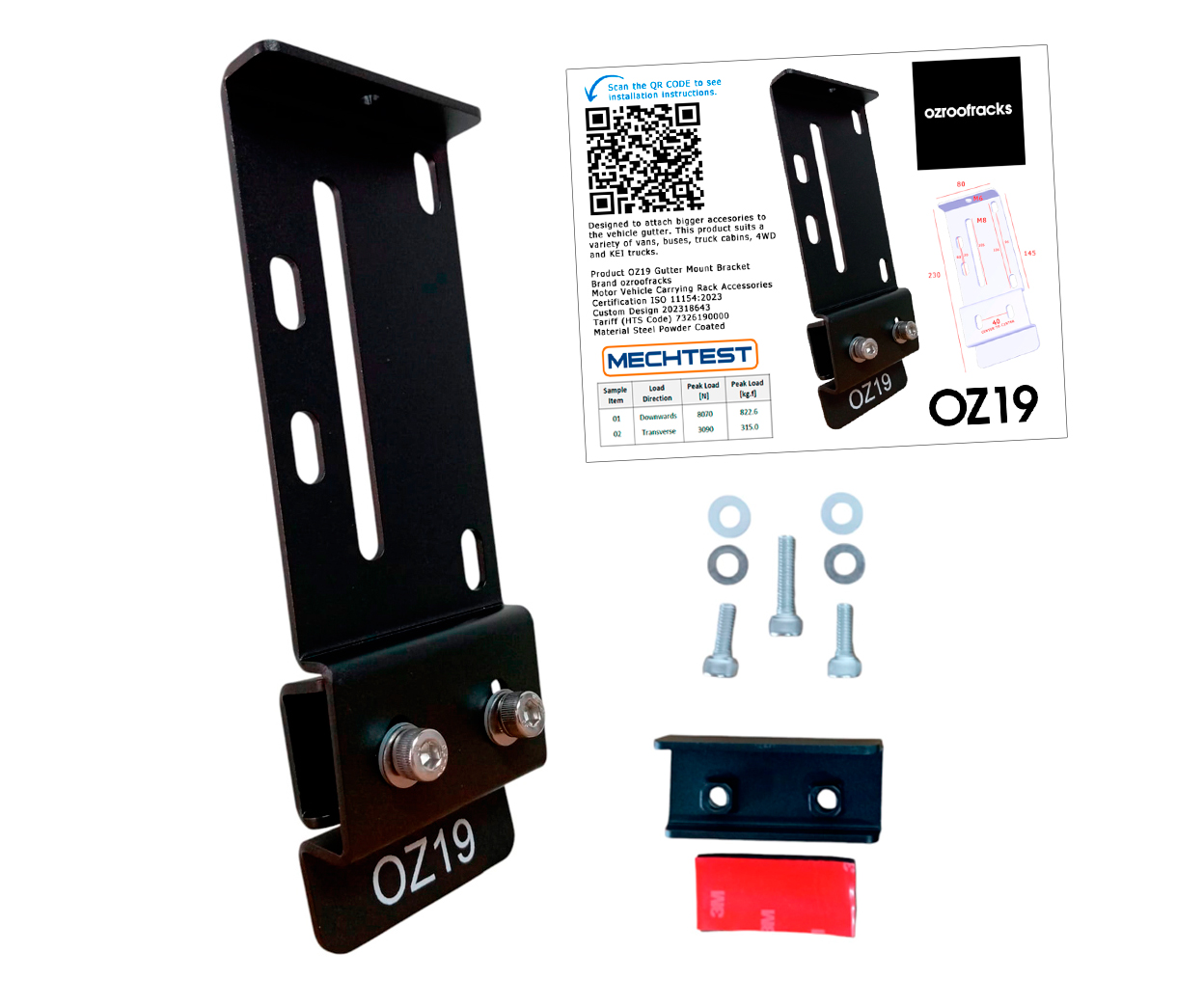 OZ19 Awning Gutter Mount Bracket